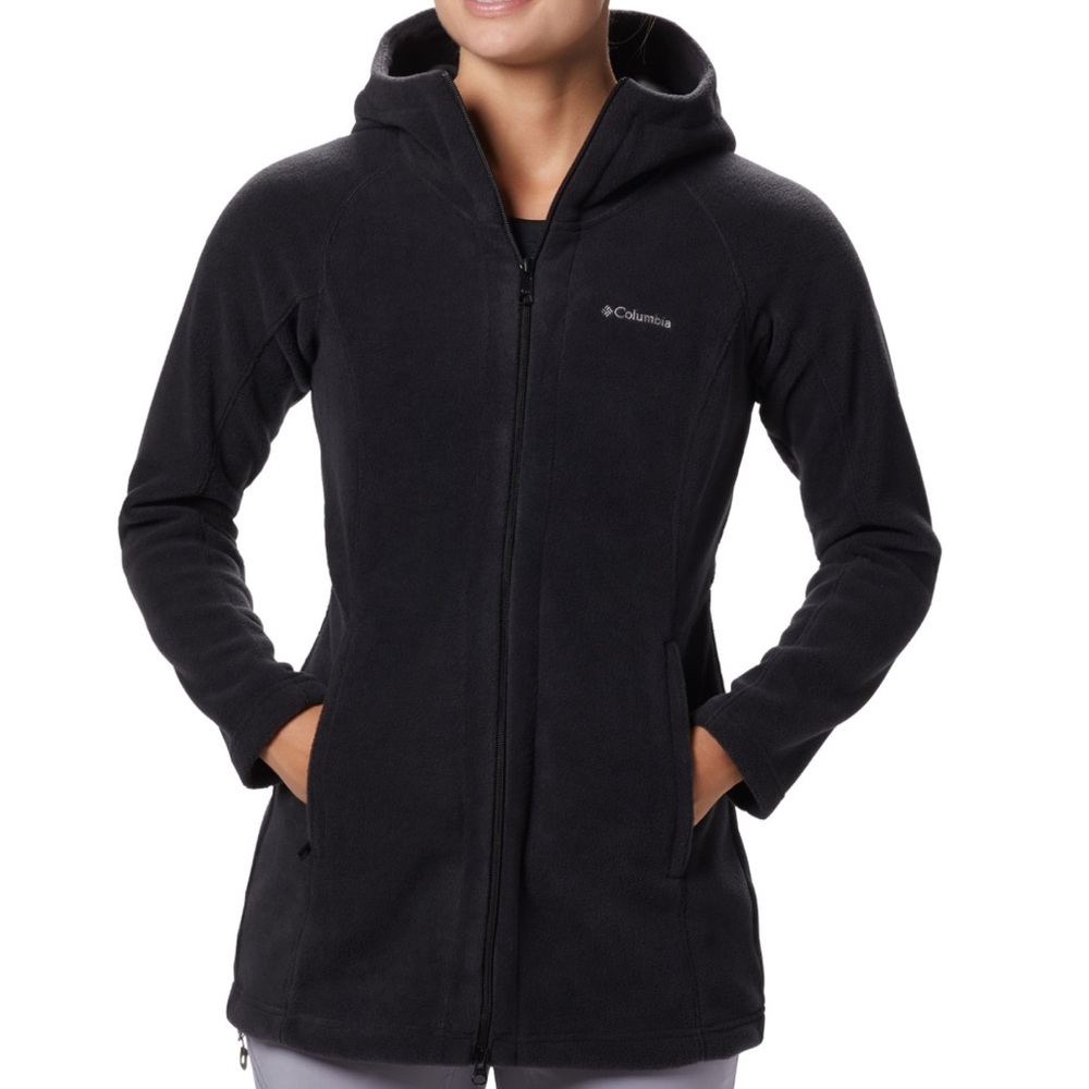 Columbia black hooded fleece, size large